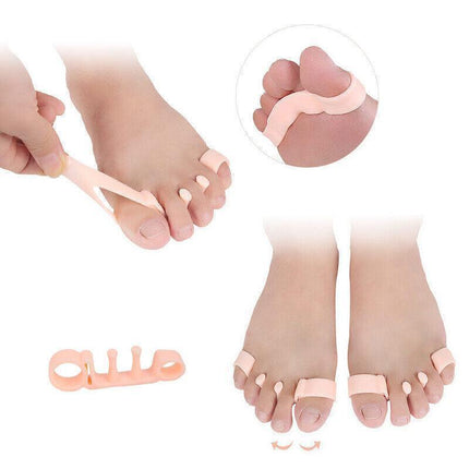 White Bunion Corrector Toe Separators Silicone Gel Elastic Straighteners Spacers - Aimall