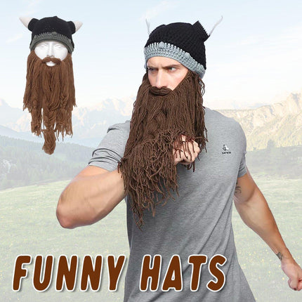 Funny Beard Party Hat Costume Accessory Warm Winter Beanie Unisex Gift Ideas