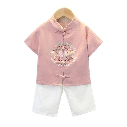 Chinese Style Boys Tang Suit Summer Hanfu Dress Traditional Outfit