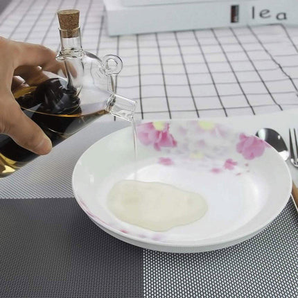 Glass Oil Vinegar Dispenser Bottle with Cork Lid Kitchen Soy Sauce Container