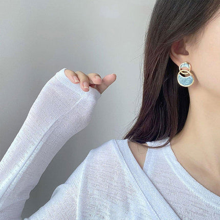 Vintage Haze Blue Earrings Women Elegant Dangle Drop Fashion Jewellery Gift