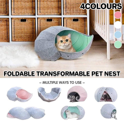 Collapsible Breathable Pet Bed Cat Nest Dog Cave Tunnel Semi Enclosed Mat