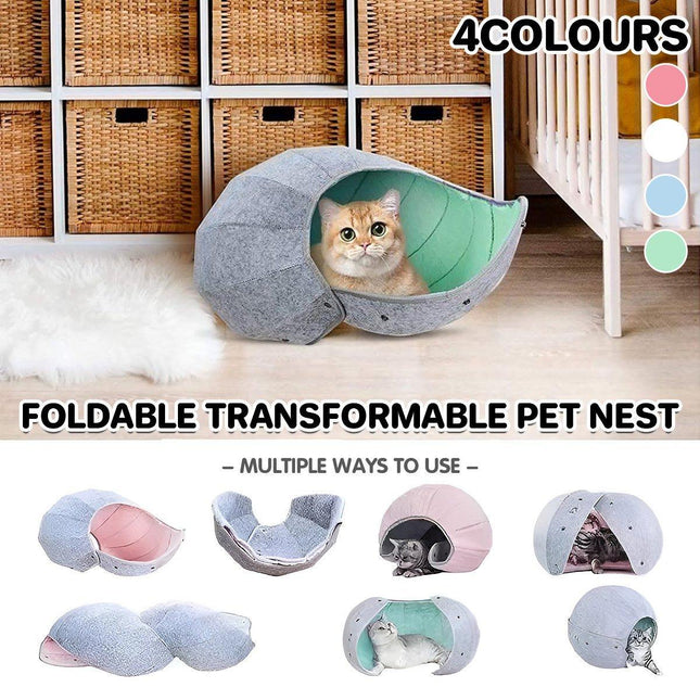 Collapsible Breathable Pet Bed Cat Nest Dog Cave Tunnel Semi Enclosed Mat