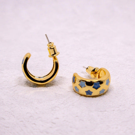 Blue Star Airy Earrings Trendy Fashion Jewelry for Women Elegant Gift Ideas