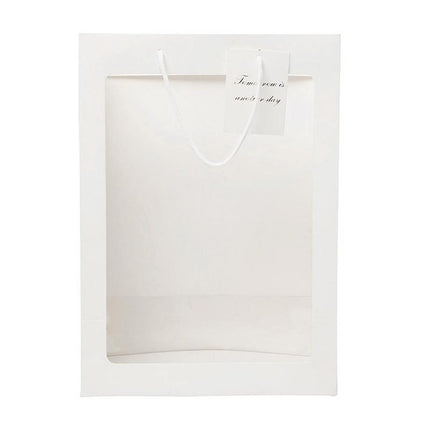 50PCS Flower Bouquet Tote Wedding Favor Bag Bride Tote Clear Gift Bags Handbag White - Aimall