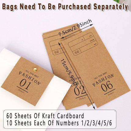 60PCS Folded Kraft Paper Biscuit Kraft Cardboard paper Creative Decorative Paper