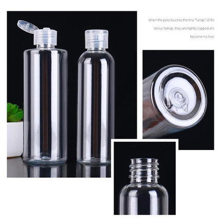 10PCS100ML Transparent Plastic Bottle Travel Shampoo Cosmetic Container Flip Cap - Aimall