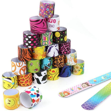 30/60PCS Mixed Wrist Snap Slap Bands Kids Party Bag Filler Toy Gift Favor - Aimall