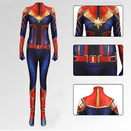 Halloween Cos Leotard Cosplay Cosplay Stage Performance Costume Jumpsuit Christmas Marvel Captain