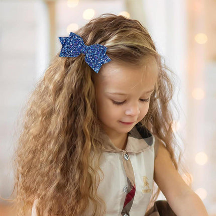20Pcs Hair Clips Colourful Glitter Sequin Bow Set for Girls and Teens