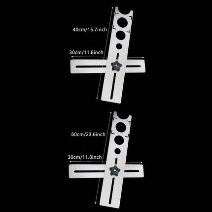 Universal Multifunctional Punch Positioner Hole Measuring Tool for Woodworking