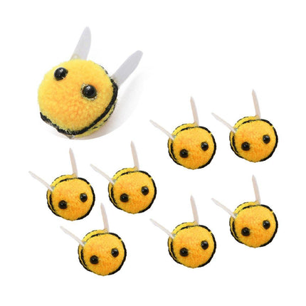 12pcs Plush Bee Hair Clips 3D Cartoon Animal Accessories Furballs Decorative Clips