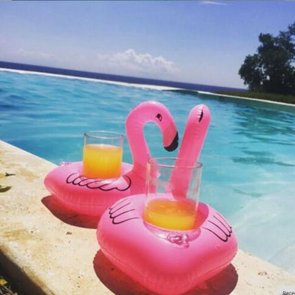 Inflatable Floating Drink Cup Can Beer Holder Swimming Pool Bath Beach Party 5PCS - Aimall