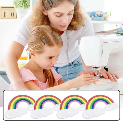 10PCS Large Colorful Sequin Embroidered Rainbow Patches DIY Clothing Accessories