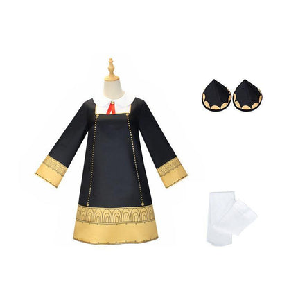 Anime SPY×FAMILY Anya Forger Cosplay Costume Girls Long Sleeve Dress Wig Outfits - Aimall