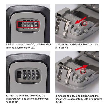 Combination Key Box with Combination Lock for Home Office Security Storage