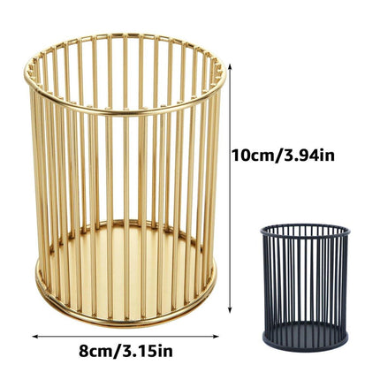 2PCS Metal Pen Holder Desktop Organizer Multifunctional Storage Bucket Office