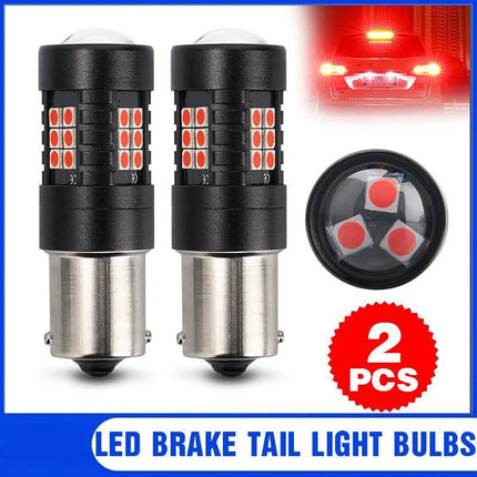 2X BAY15D 1156 RED LED BRAKE STOP TAIL LIGHT BULBS GLOBE BRIGHT ERROR FREE - Aimall