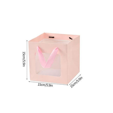 20PCS Open Window for Flower Doll Wedding Gift Transparent Square Packaging Bag