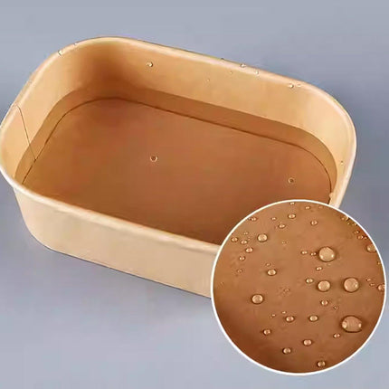 50pcs Kraft Lunch Boxes Picnic Bento Light Lunch Boxes Eco Friendly Containers