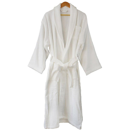 Cotton Kimono Collar Bathrobe Hotel Quality Thick Fleece Towel Embroidered Robe