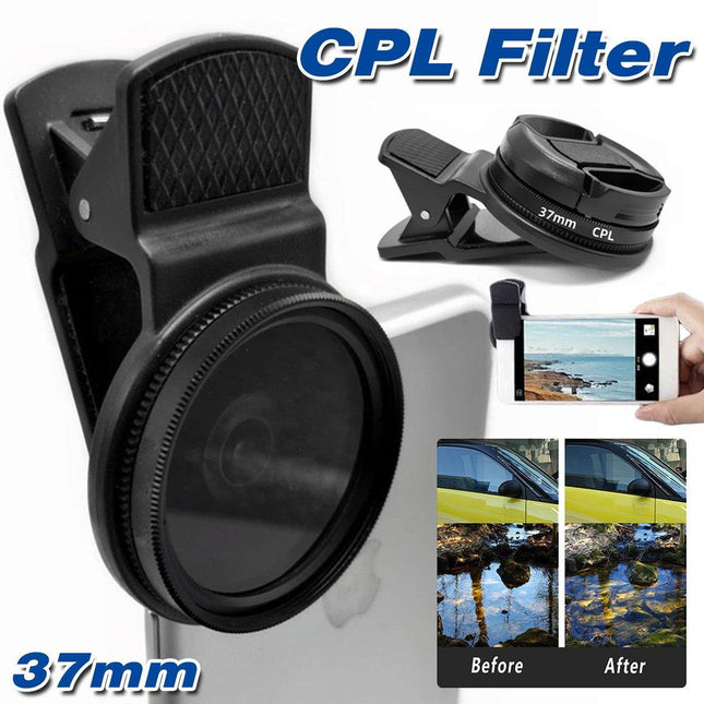 37mm HD Clip On Protective Cover Professional CPL Filter Phone Camera Lens