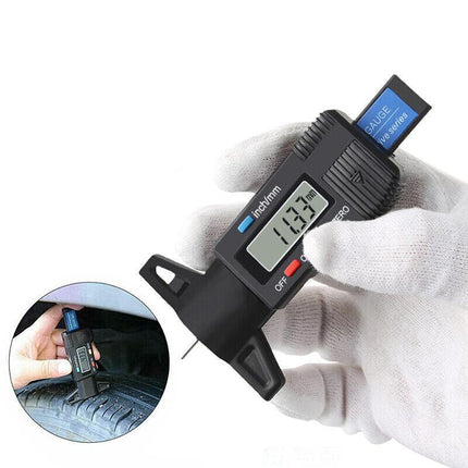 Car Digital Depth Measure Gauge Tyre Tread Brake Pad Shoe Caliper LCD Display - Aimall