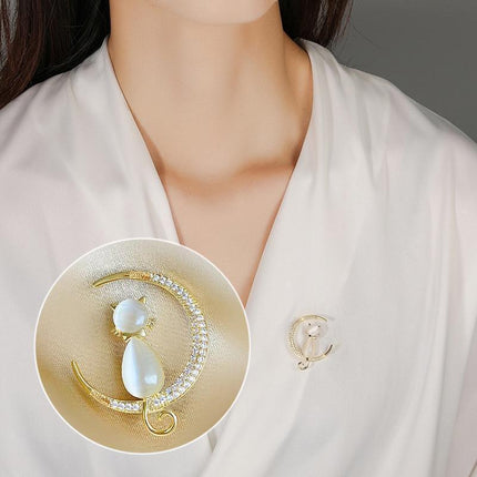 Exquisite Suit Brooch Women's Accessories Luxury Zircon Corsage - Aimall