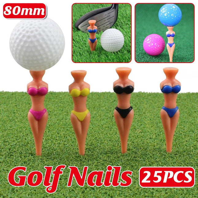 25PCS Durable 80MM Golf Nails Novelty Bikini Design Plastic Golf Accessories
