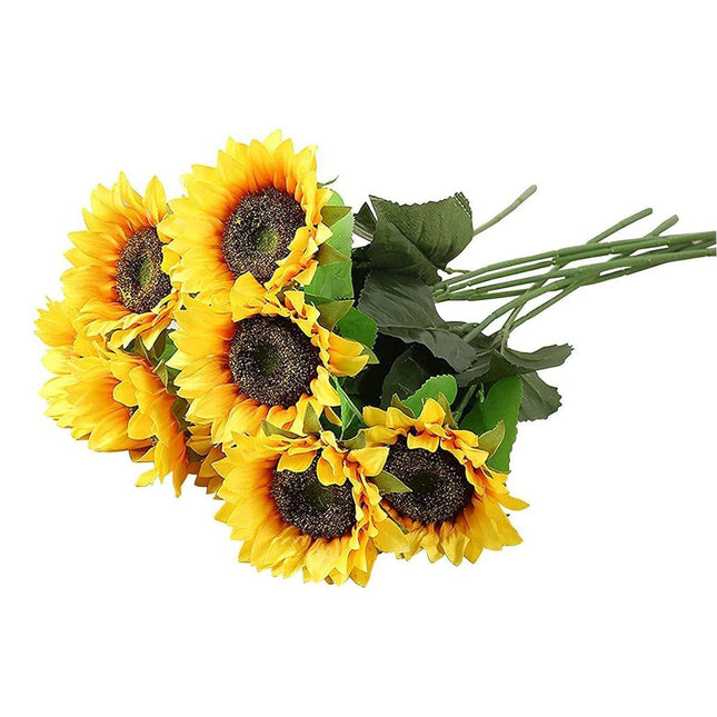 10pcs Artificial Sunflower Bouquet Fake Flower Arrangement Indoor Home Decor Set