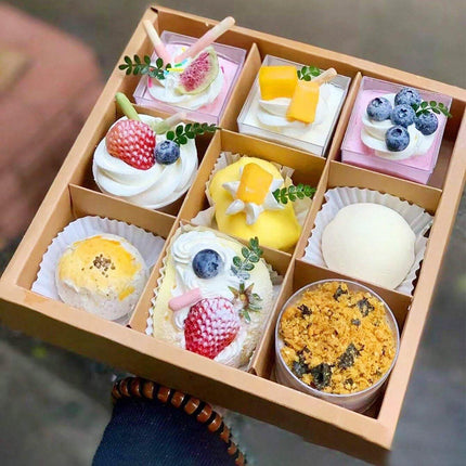 5PCS Kraft Paper Lunch Boxes Picnic Camping Food Containers Bento Sushi Packing