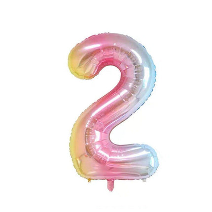 Foil Number Balloon 40" Rose Gold Silver Rainbow Birthday Party Wedding Rainbow - Aimall