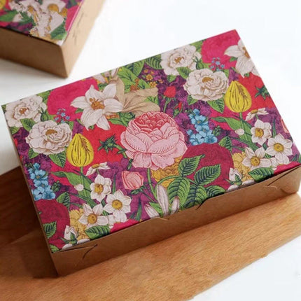 25PCS Kraft Paper Moon Cake Cookie Packaging Box Square Blister Hand Packaging