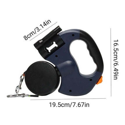 Retractable Lead Leash 360 Swivel Dual Doggie One-to-Two Traction Rope Pet Dog