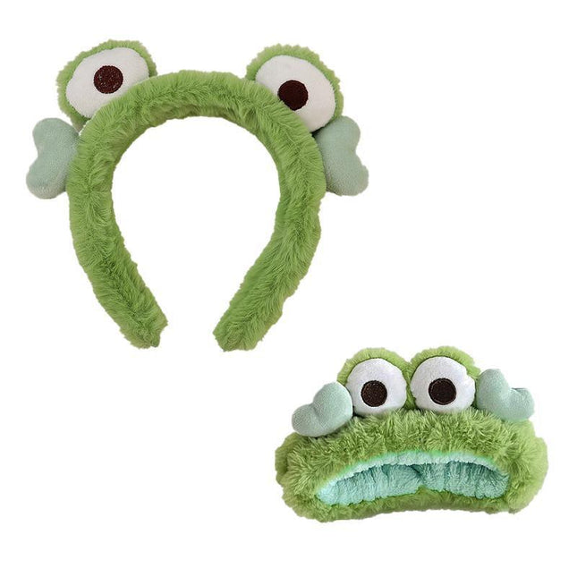 Cute Frog Makeup Hair Band Side Elastic Hair Band Girls Hair Band Decoration - Aimall