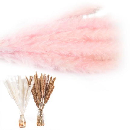 15/30x Artificial Natural Dried Pampas Grass Flowers Bunch Wedding Home Decor - Aimall