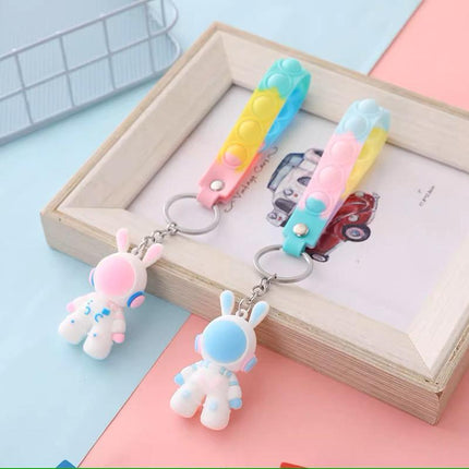 Cute Space Rabbit Keychain Space Rabbit Pendant Key Ring Key Chain Bag Charm - Aimall