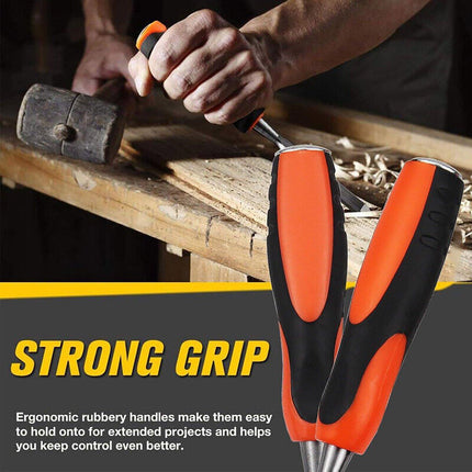 4PCS Woodworking Chisel Set Manual Carving Tools for Wood Craft DIY Projects