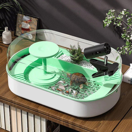 Small Turtle Feeding Tank Basin Aquarium Feeding Box for Turtles Reptiles