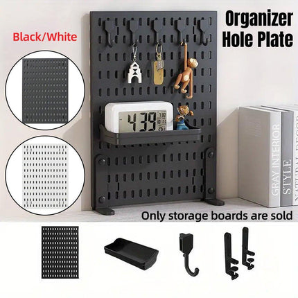 Clip-On Vertical Hole Board Desktop Organizer Punch-Free Office Partition Shelf