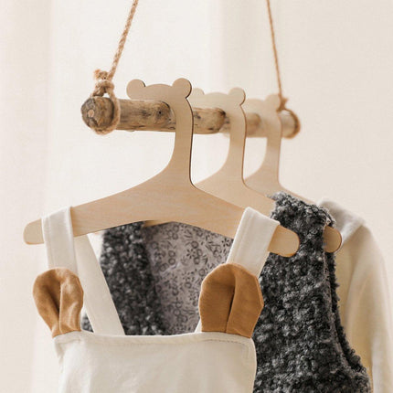 20PCS Small Wooden Clothes Hangers Mini Size Coat Hanger Set for Wardrobe Storage