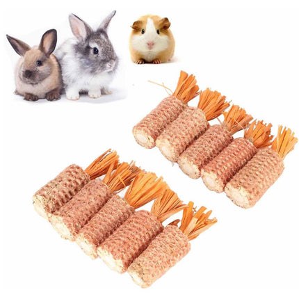 10pcs Pet Chewing Radish Hamster Toys Corn Cob Teething Sticks for Small Animals
