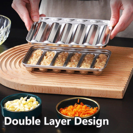 2PCS Stainless Steel Sausage Molds DIY Meat Ham Maker for Baby Food Tool