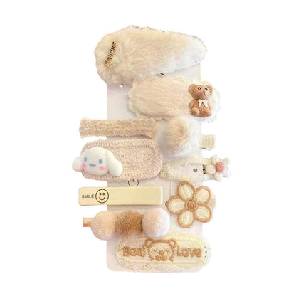 Children Plush Hair Clip Bangs Clip Cartoon Barrettes Korean Style Kids Hairpin - Aimall