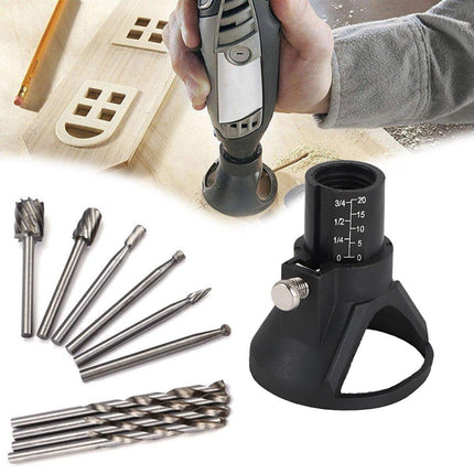 11 PCS/SET Rotary Multi Tool Cutting Guide Attachment Kit HSS Router Drill Bit - Aimall