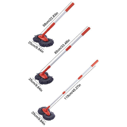 Retractable Double Head Car Cleaning Tool Chenille Wash Mop Rotating Soft Brush