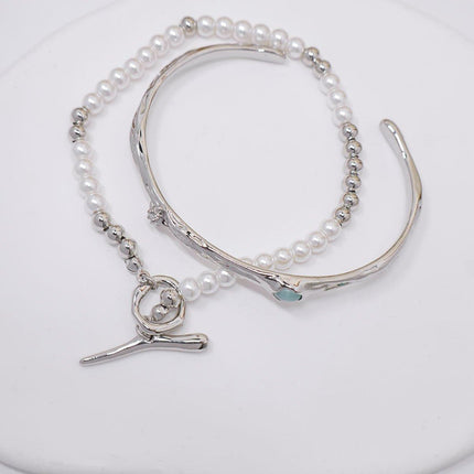 2PCS Luxury OT Buckle Bracelet Set Fashion Jewelry Women High-grade Design