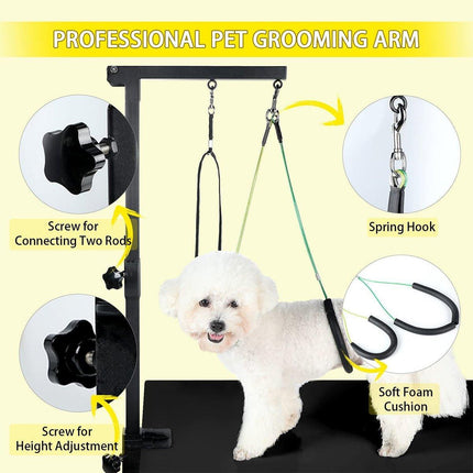 Adjustable Pet Grooming Arm with Clamp for Dog Cat Bath Table Bracket Clamp - Aimall