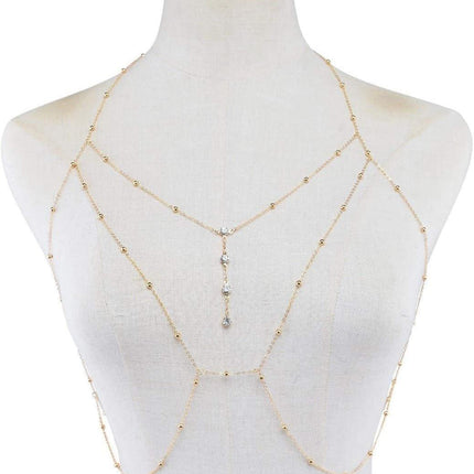 Bikini Beach Body Chain Layered Diamond Chest Harness Belly Waist Jewlery - Aimall