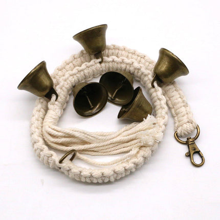 Adjustable Doorbell Hanging Rope Dog Training Bell Cat Teasing Braided Trainer
